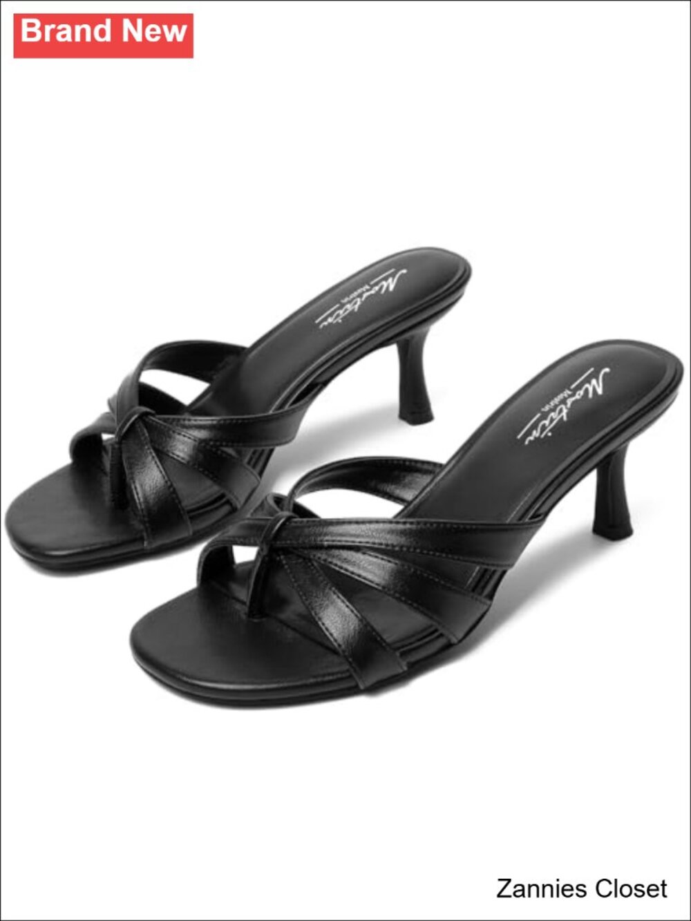 ✨ Kitten Heels Pointed Toe Vintage Mules Stiletto Backless Sandals for Party